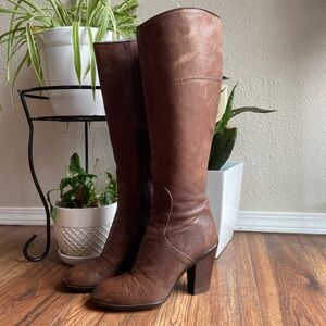 Hogan Chestnut Heeled Boots